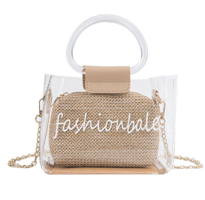 Borsa in plexi con manici e pochette