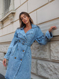 Trench lungo in jeans
