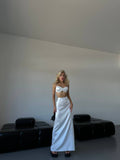 Completo due pezzi top e gonna longuette bianco