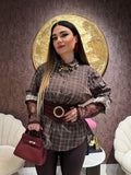 Camicia a quadri con polsino in pizzo