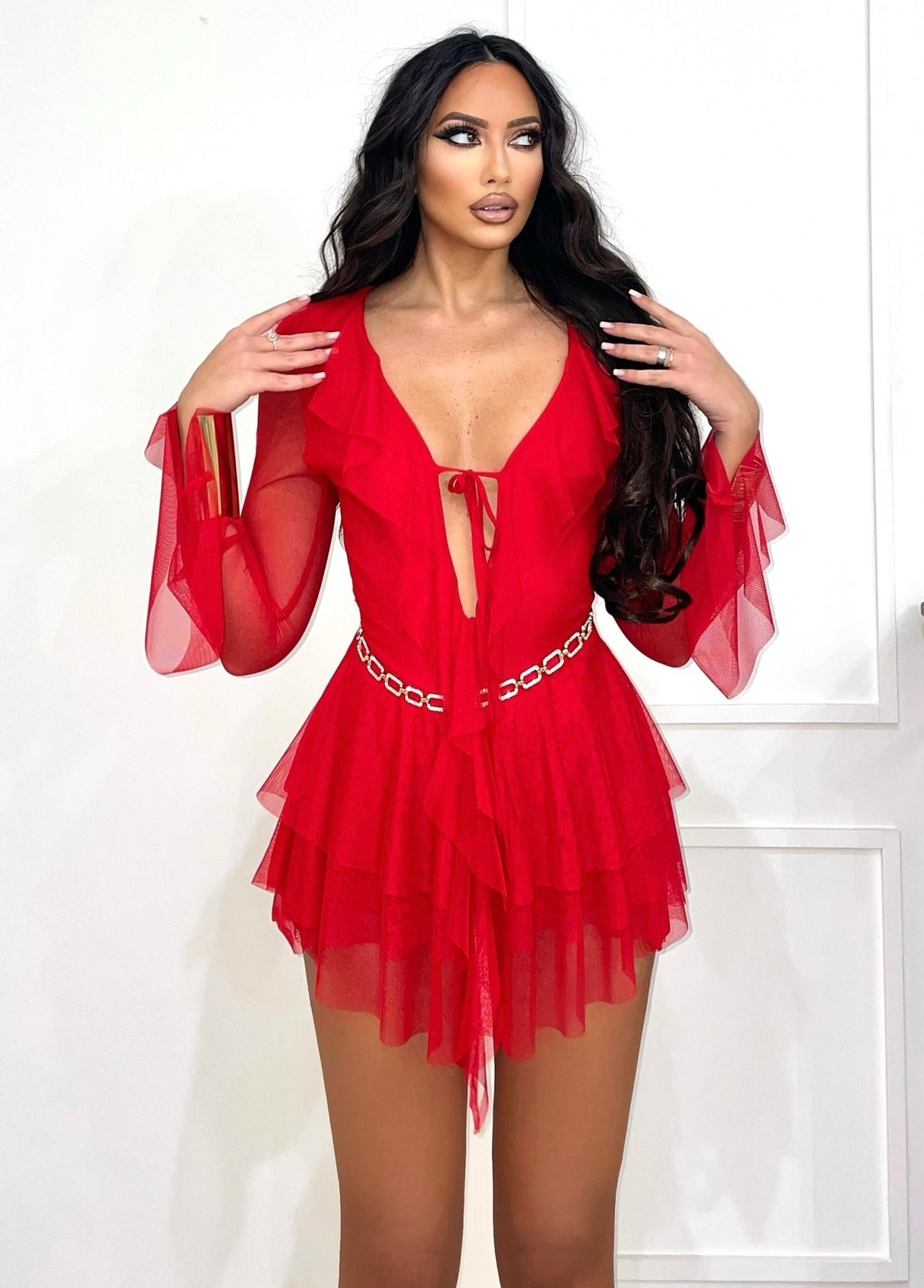 Abito in tulle rosso