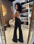 Tuta choker schiena aperta nero