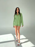 Set due pezzi camicia e short pistacchio