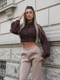 Felpa crop choco con lacci