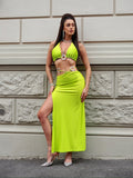 Completo top e gonna con cerchi lime