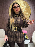 Camicia check marrone