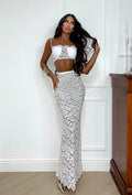 Completo top e gonna in pizzo bianco
