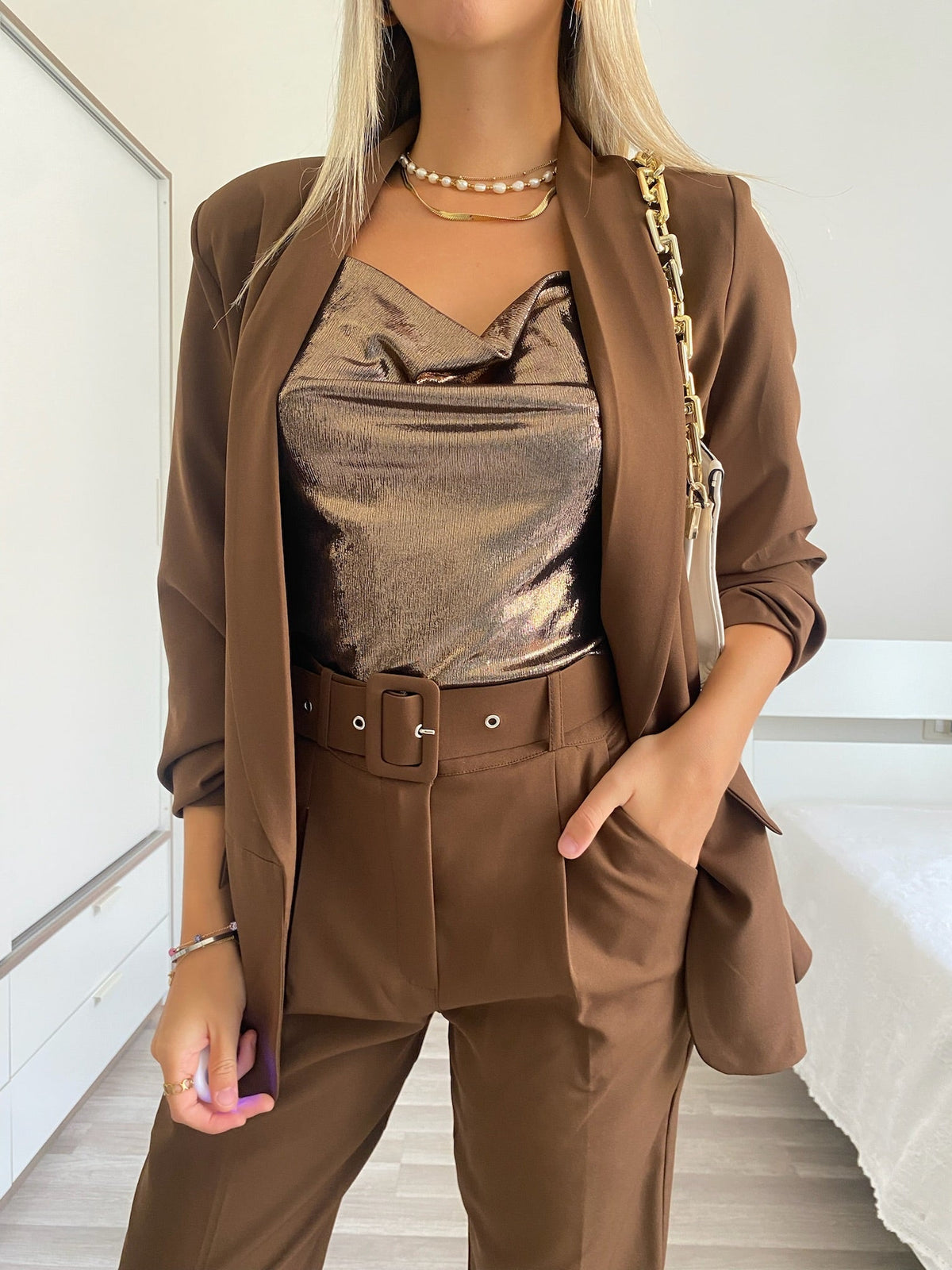 Completo giacca e pantalone choco