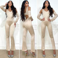 Tuta push up beige con manicotti