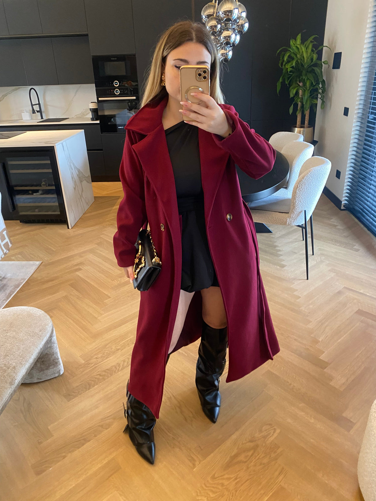 Cappotto lungo burgundy