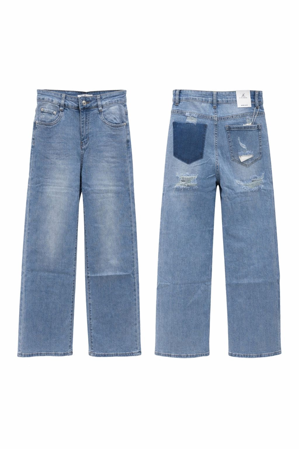 Jeans con strappi e dettaglio tasca