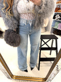 Jeans con pizzo e perle