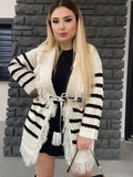Cardigan bianco nero