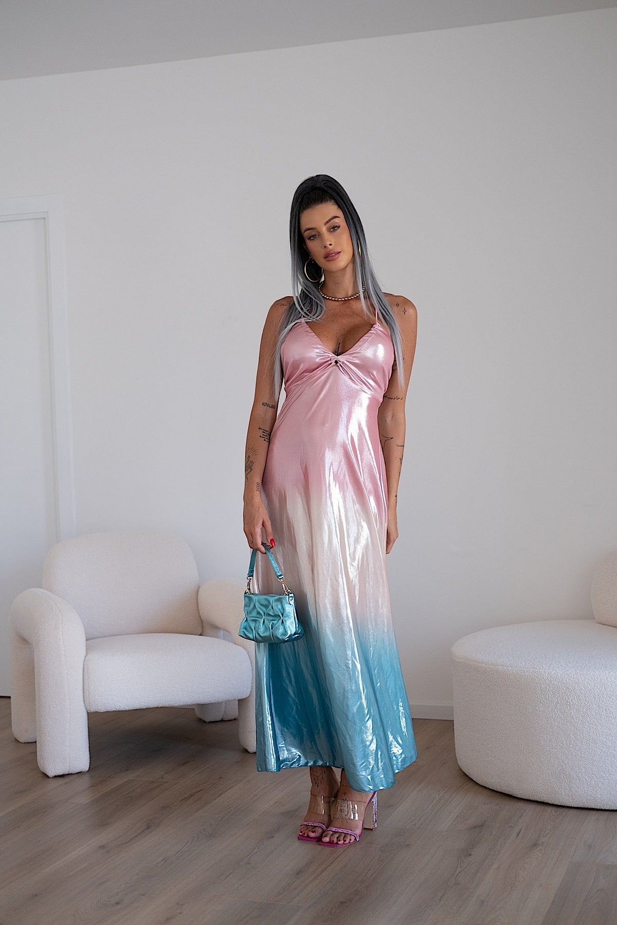 Abito rosa sfumato