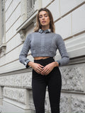 Maglioncino a trecce grigio