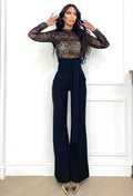 Maglia in pizzo nera