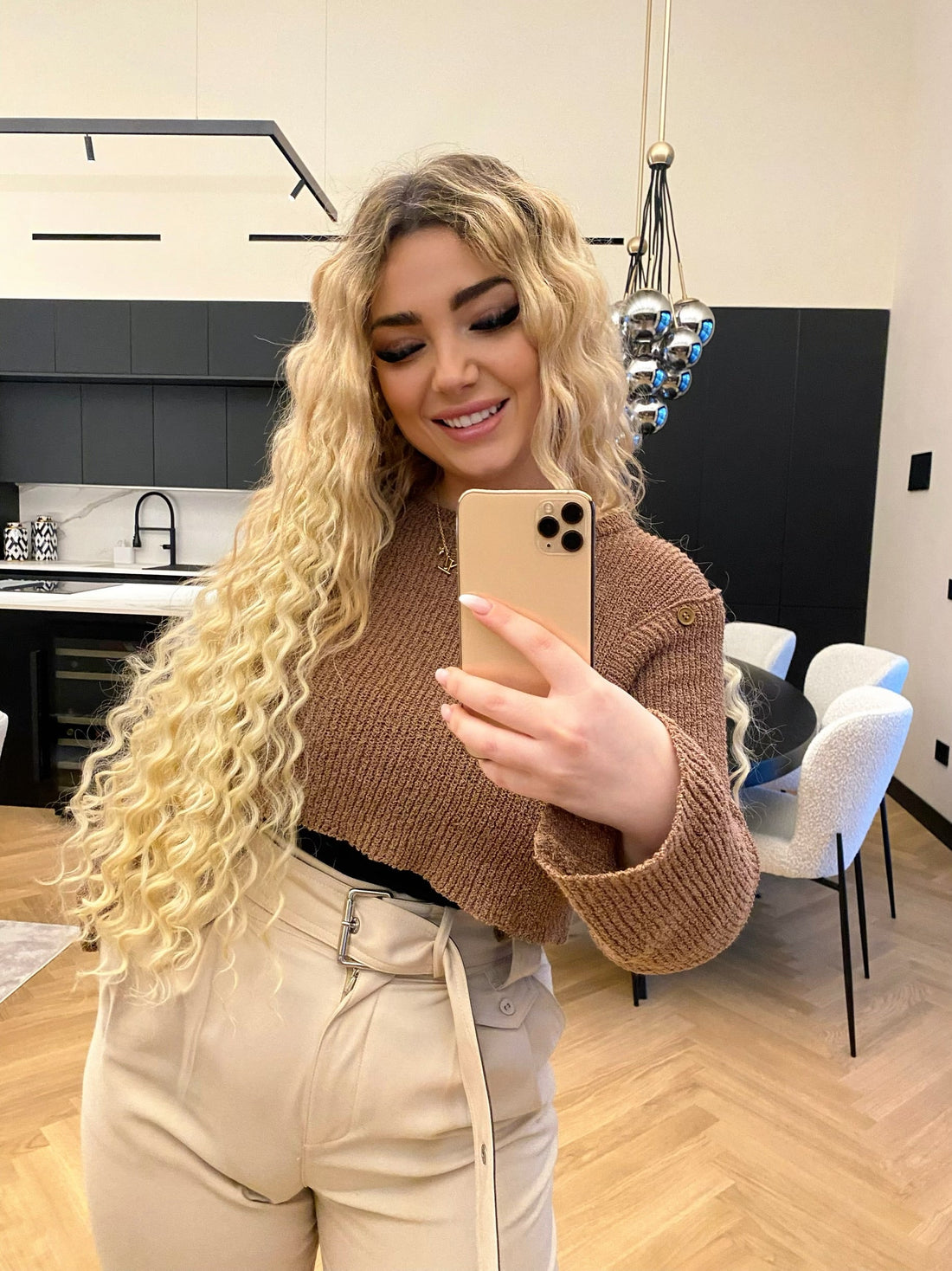 Clip Extension Riccia Biondo platino