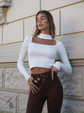 Maglioncino choker bianco