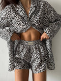 Set short più camicia animalier grigio