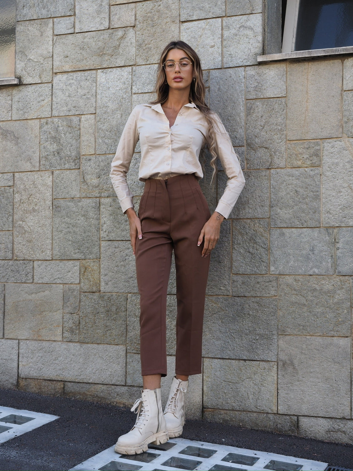 Camicia basic beige
