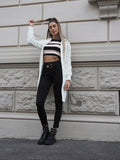Cardigan bianco a trecce