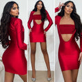 Abito rosso con fascia glitter