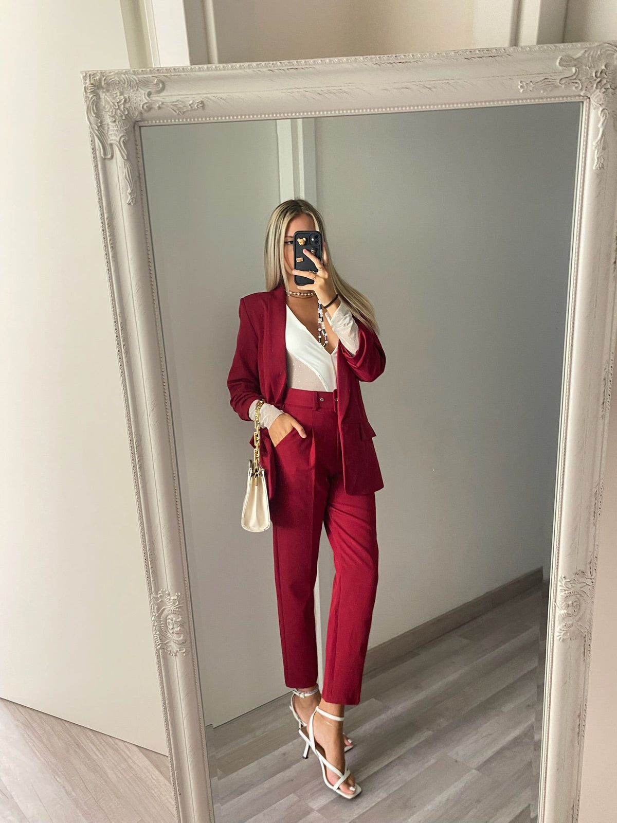 Completo giacca e pantalone bordeaux