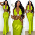 Completo top e gonna con cerchi lime