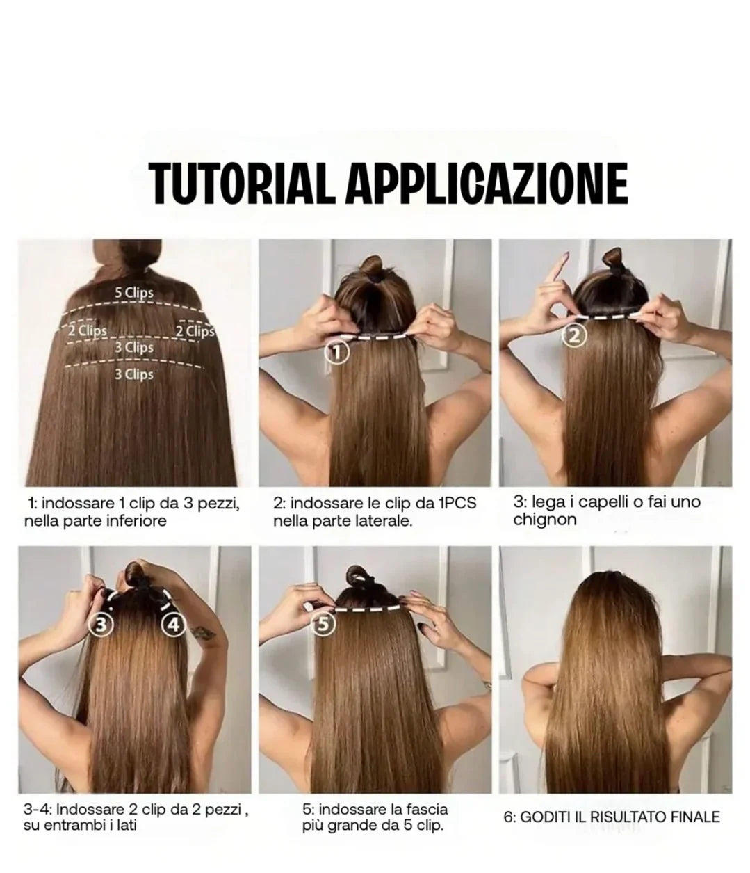 Extension 228gr lisce 7 clip vari colori