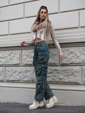 Cargo maxi con tasconi jeans macchiato