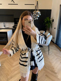 Cardigan bianco nero
