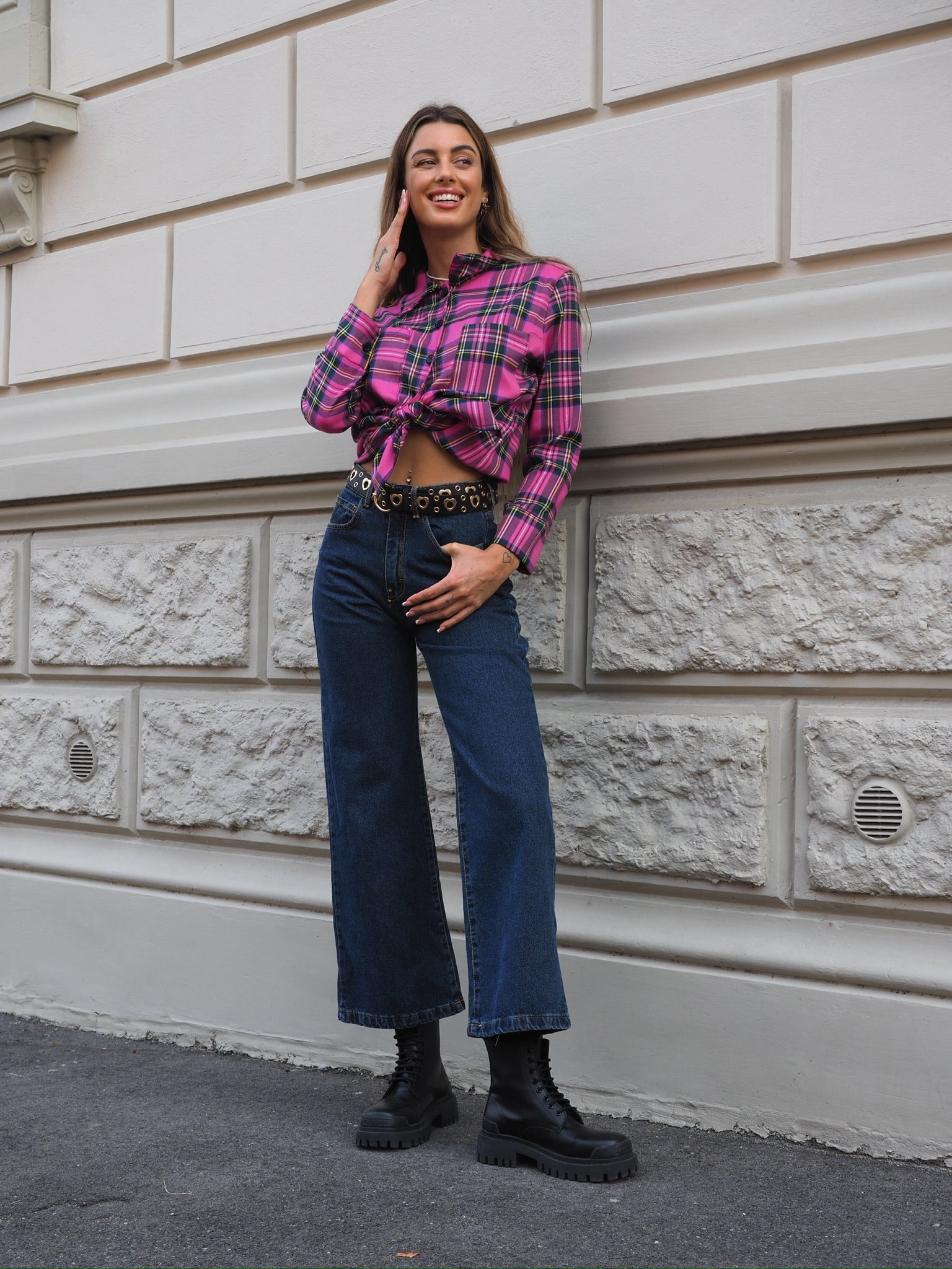 Camicia check Fuxia