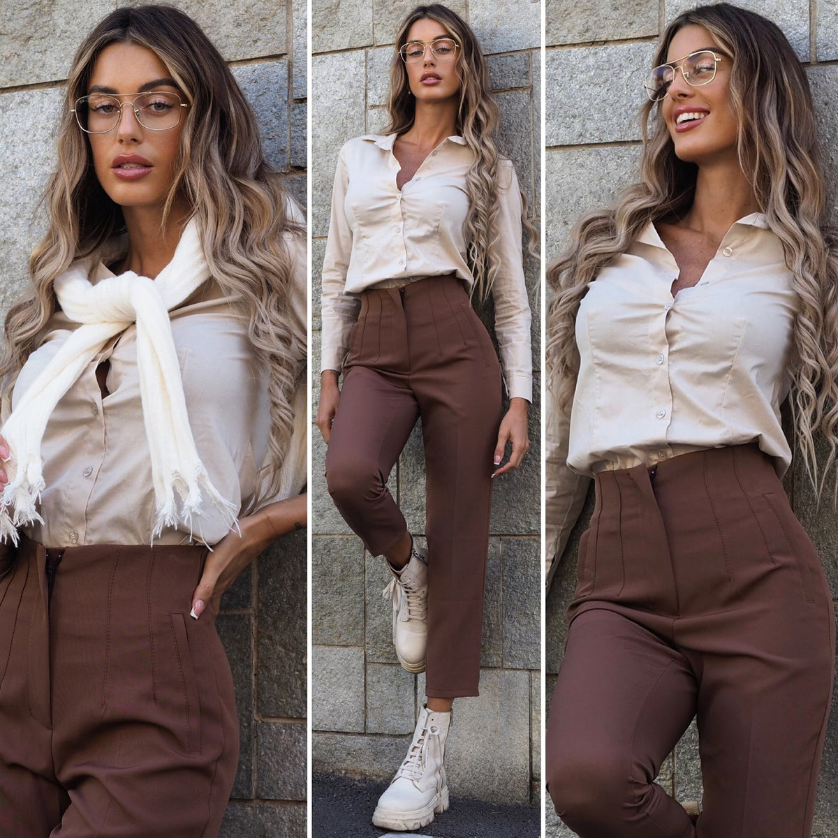 Camicia basic beige
