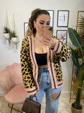Cardigan animalier rosa
