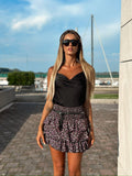 Top in raso nero