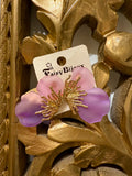 Orecchini rosa e lilla oro