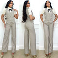 Completo smanicato e pantalone tortora freddo