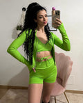 Completo tre pezzi sportif verde fluo
