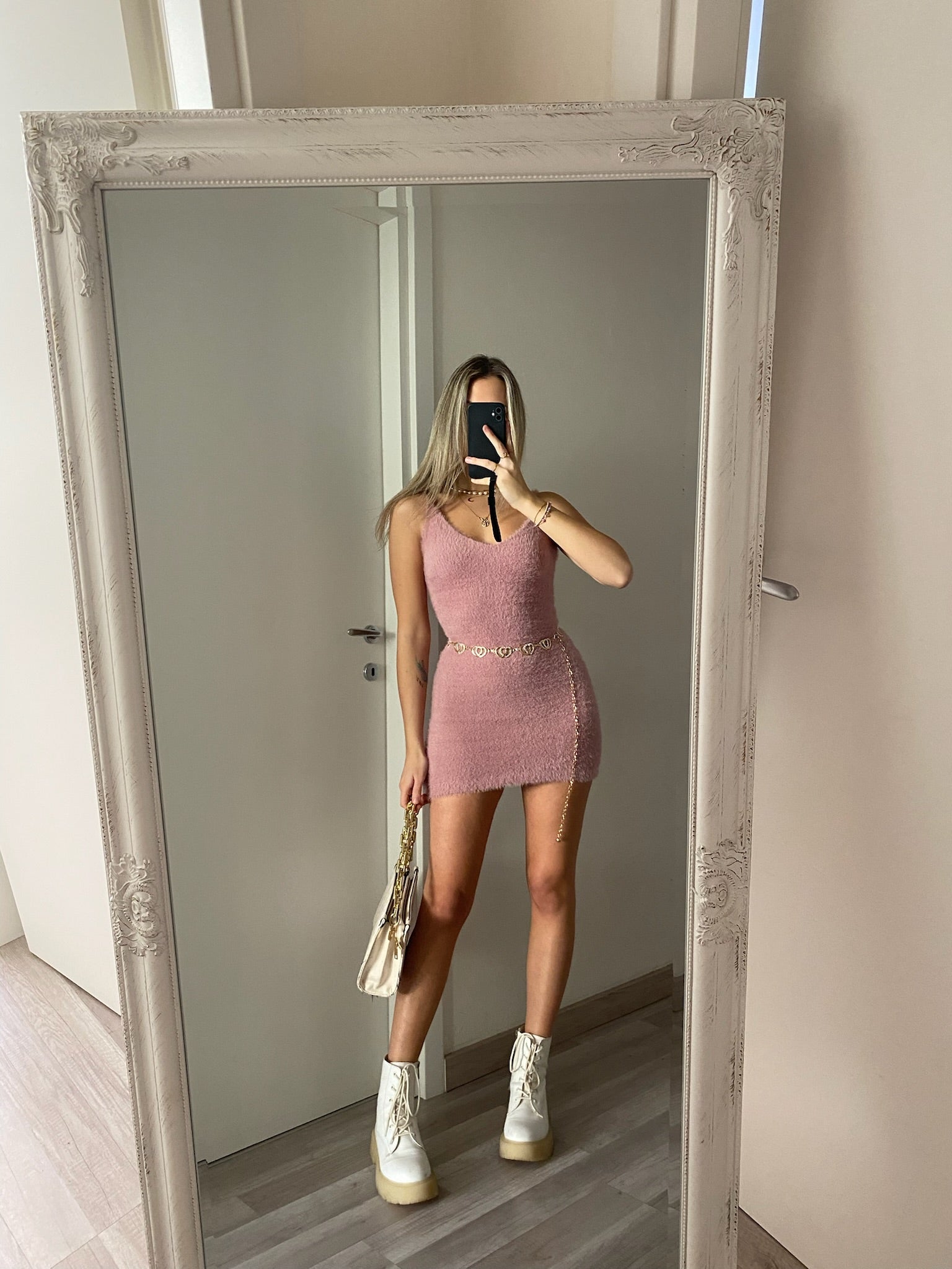Abito fluffy rosa