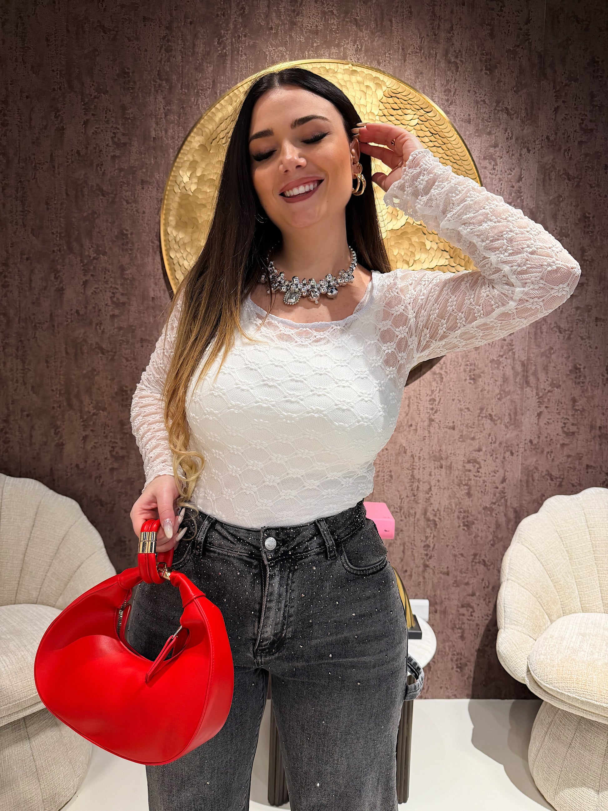 Maglia in Pizzo Floreale