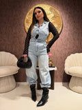 Salopette in jeans con cerchi