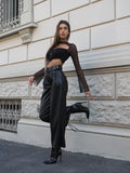 Blusa in velo con lacci