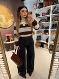Jeans Turn Up Wide Leg con cintura