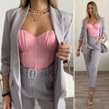 Completo giacca e pantaloni grigio polvere