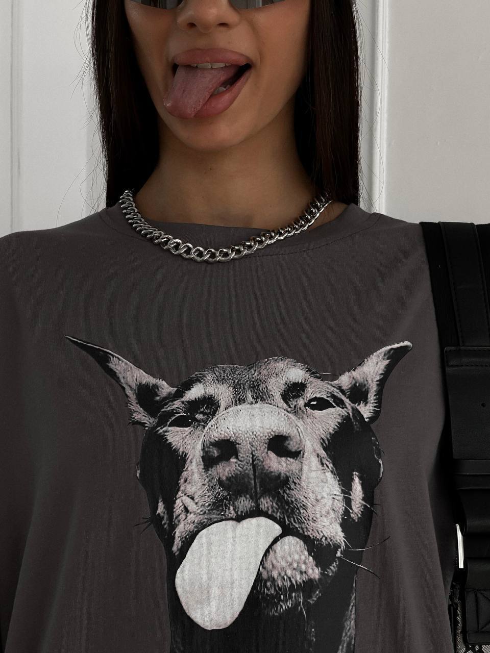 T-shirt grigio doberman