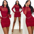 Abito rosso glitter spalline imbottite