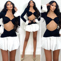 Completo top e gonna bianco nero