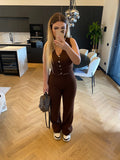 Completo gilet e pantalone choco
