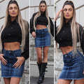 Felpa crop nera con lacci