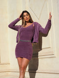 Due pezzi Cardigan e top glicine